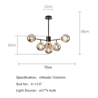 Nordic glass chandelier modern pendant light for interior decor