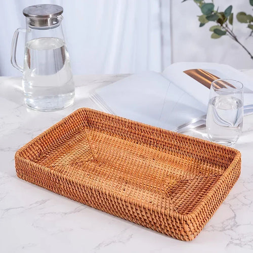 woven rattan basket for storage and craft decoration - vue 5 sur 9