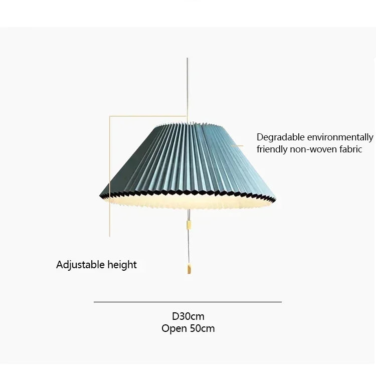 Modern blue fabric pendant light, living room, dining room, ceiling hanging lamp, pendant light - vue 8 sur 9