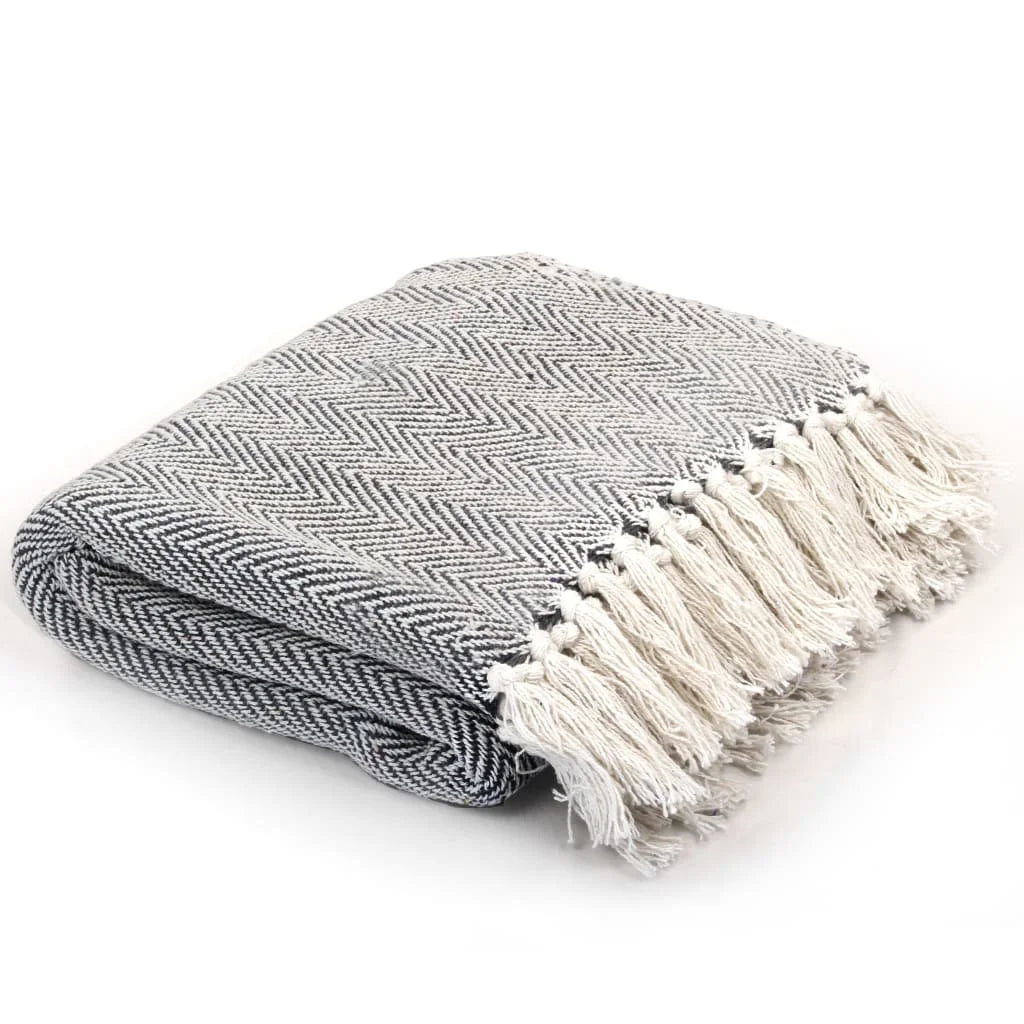 Plaid coton chevrons doux confortable pour salon chambre - vue 13 sur 17