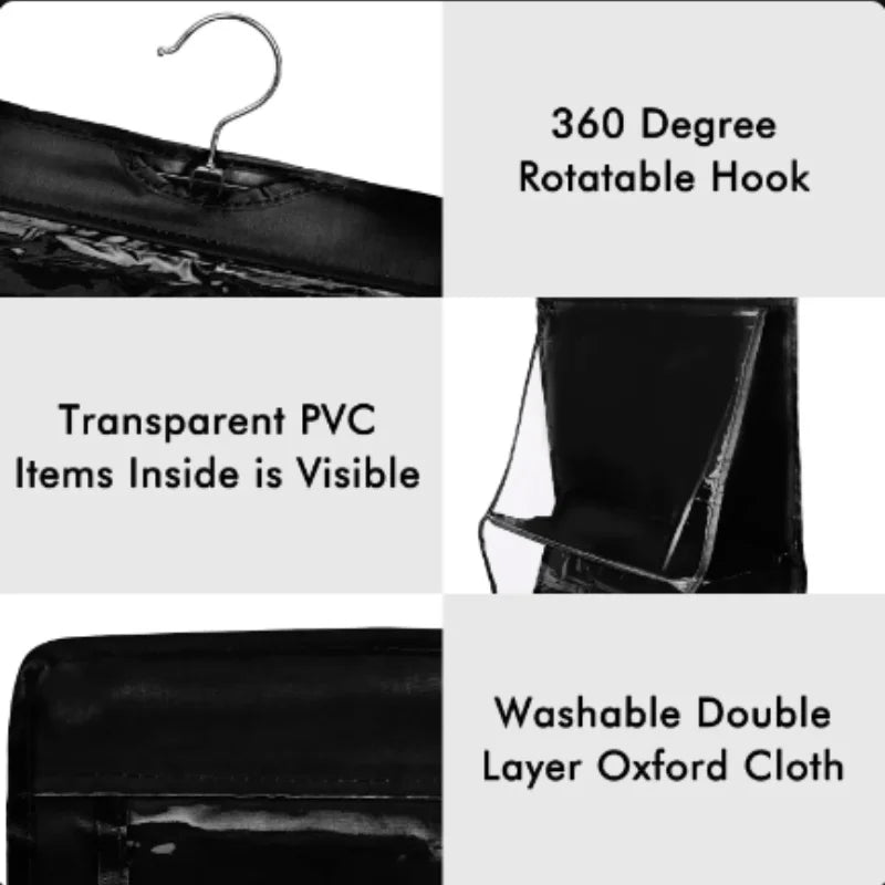 three-tier hanging bag in moisture-resistant cotton linen blend - vue 7 sur 8