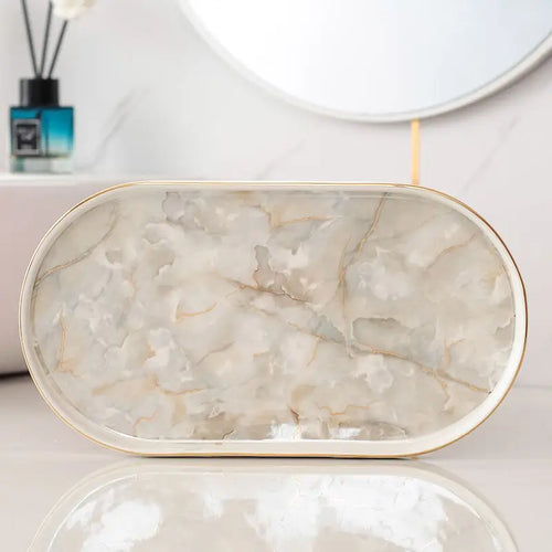 decorative and practical marbled ceramic bathroom accessories - vue 18 sur 18