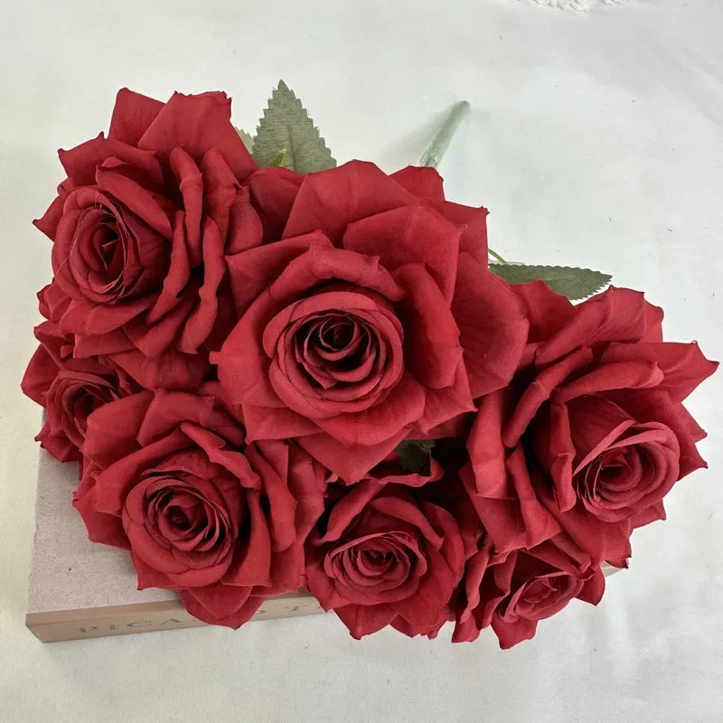 Artificial silk rose bouquet for festive decoration - vue 7 sur 15