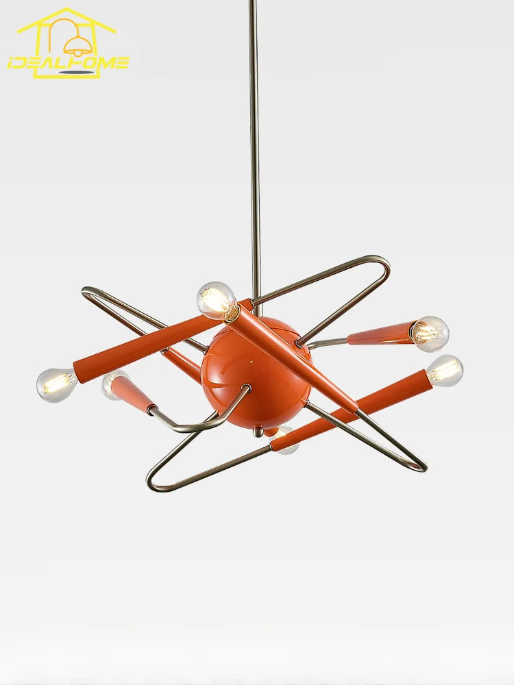 Postmodern decorative pendant light with medieval and Bauhaus style