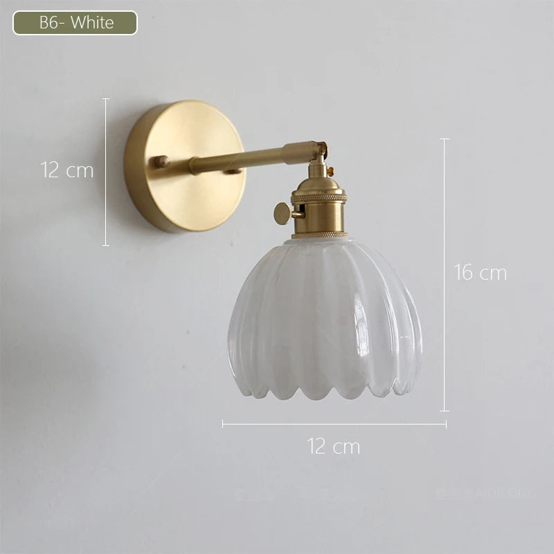 Retro Japanese floral glass wall light modern and chic design - vue 18 sur 18