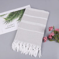 Turkish cotton beach towel with fringes quick drying