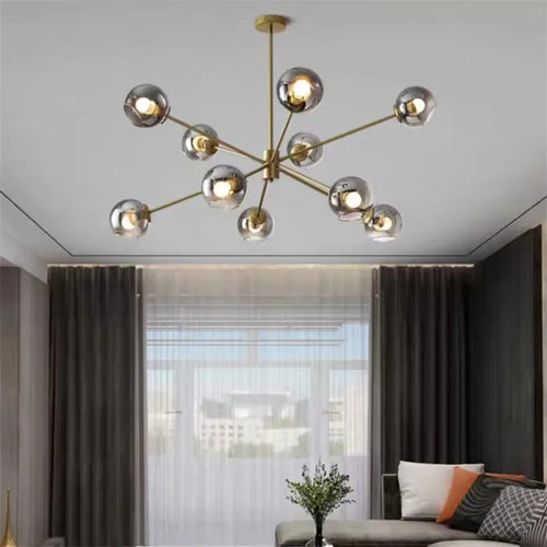 lustre industriel rétro en verre pour décoration intérieure - vue 5 sur 7