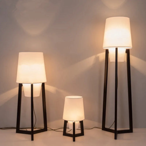 Japanese fabric floor lamp retro design for modern interiors - vue 3 sur 9