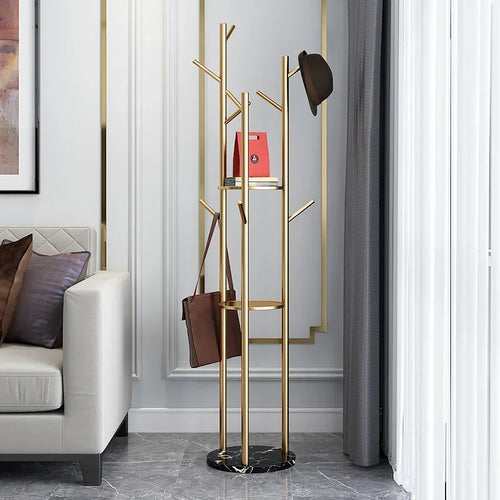 floor-standing coat rack for clothes and bags, versatile - vue 7 sur 17