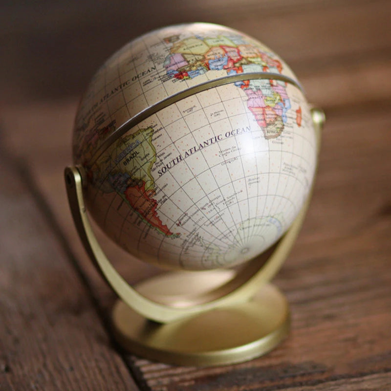 retro world globe for children learning geography creative decoration