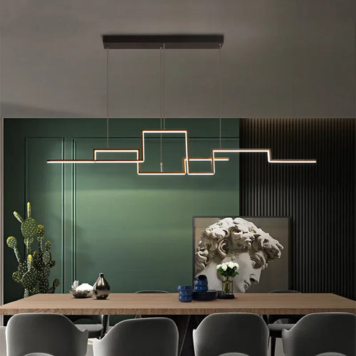 Modern dimmable chandelier for indoor use with elegant design - vue 2 sur 9