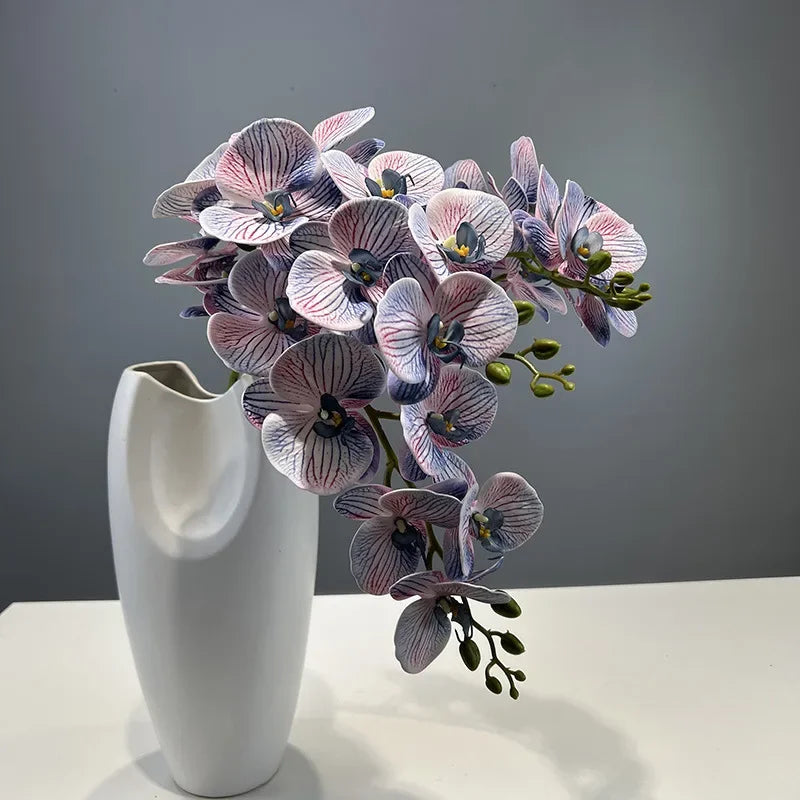 Decorative artificial butterfly orchid flowers in cotton and silicone