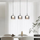 Modern smoked glass three-head LED pendant light