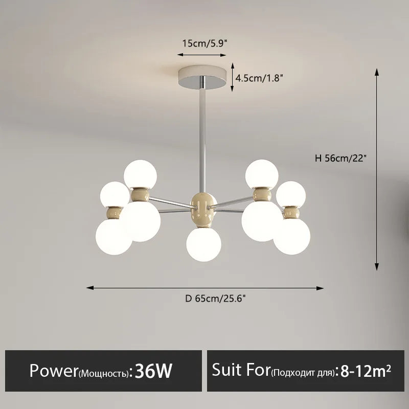 Dimmable pendant chandelier for modern interior decor - vue 12 sur 15