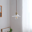 Nordic vintage glass and brass pendant light
