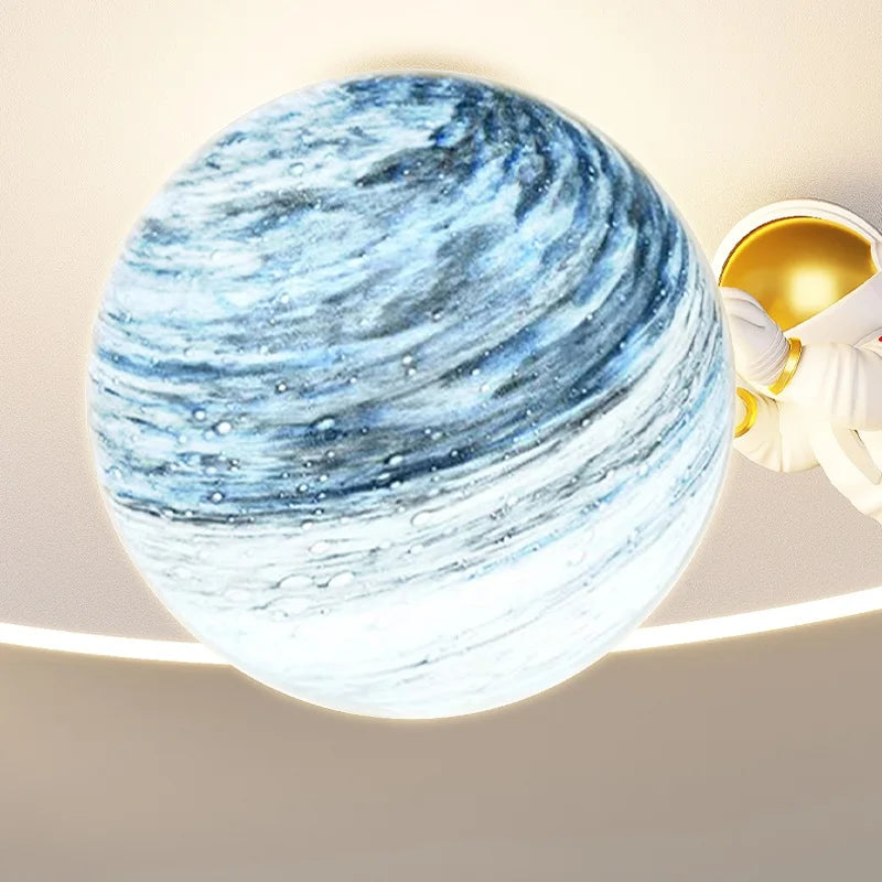 Modern minimalist astronaut planet decorative ceiling light for children - vue 6 sur 12