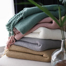 Nordic geometric knit throw warm blanket for living room