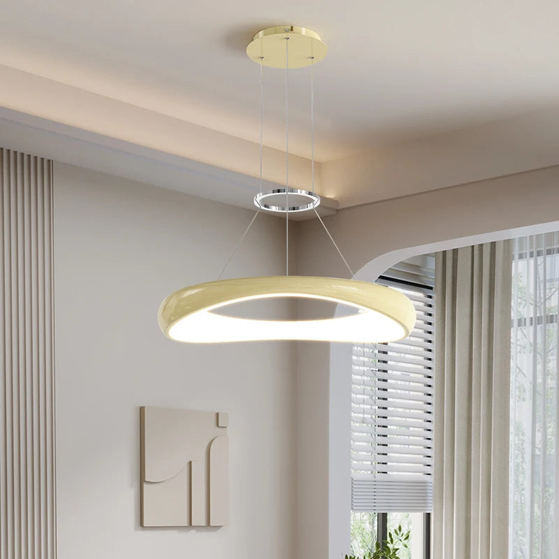 Modern Nordic LED ring chandelier for restaurant and bar