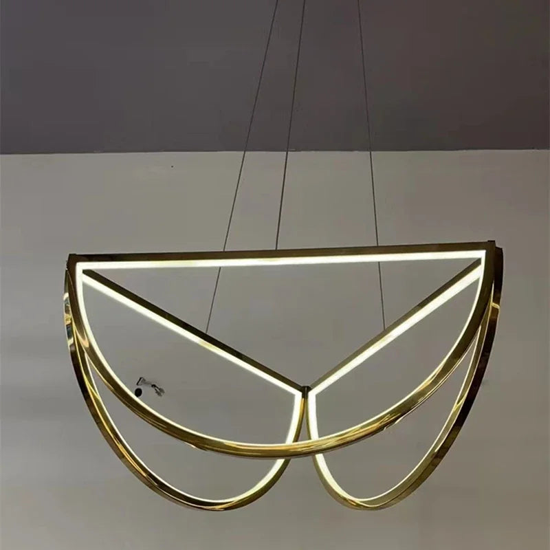 Nordic stainless steel chandelier for modern interiors - vue 6 sur 8