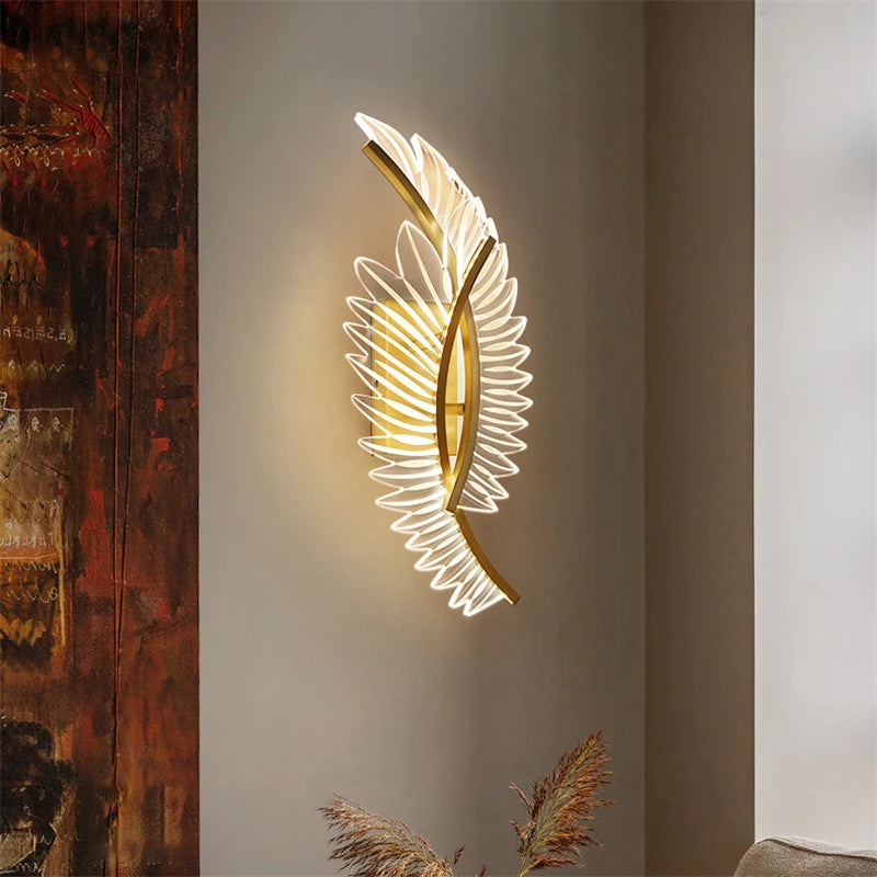 Nordic modern art wing wall light luxury porch lamp