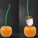 Cherry toilet brush with long handle and creative holder