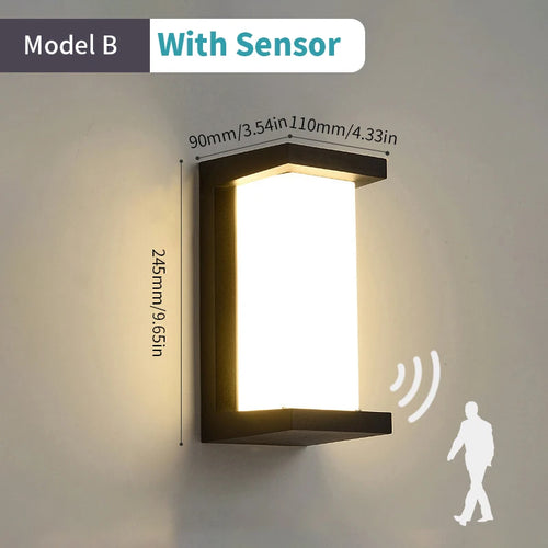Outdoor LED wall light with automatic motion sensor - vue 13 sur 20