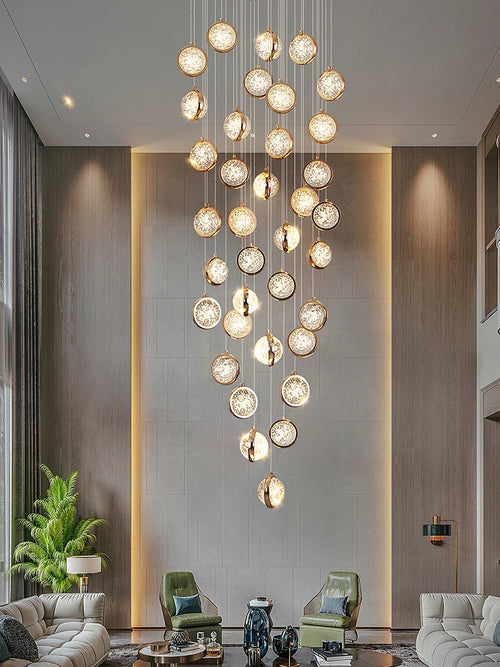 Nordic design rotating crystal chandelier for indoor lighting - vue 5 sur 18