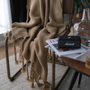 Nordic knit throw with modern geometric pattern for living room