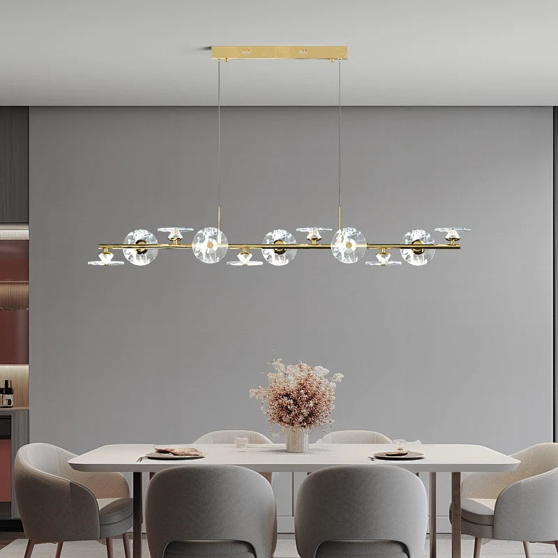 Modern minimalist glass pendant light with creative LED lighting