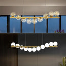 Nordic gold long glass ball chandelier for bar