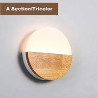 Nordic LED wooden wall light, acrylic bedside sconce for bedroom, living room, kitchen and hallway