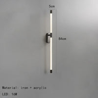 Minimalist acrylic LED wall light with metallic dimmer