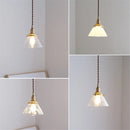 Retro glass and brass pendant light for interior decoration