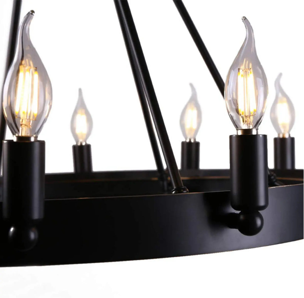 Scandinavian retro industrial chandelier for café and bar - vue 6 sur 6