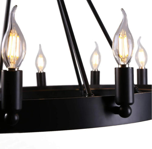 Scandinavian retro industrial chandelier for café and bar - vue 6 sur 6