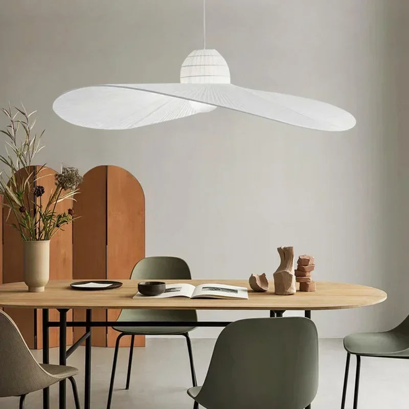 Nordic straw hat pendant light for interior decoration