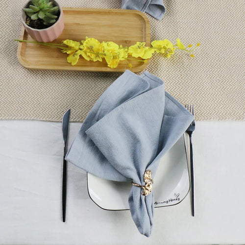 Thick cotton linen table napkin modern style - vue 8 sur 7