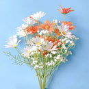 5 white daisy heads artificial flowers for festive decorations