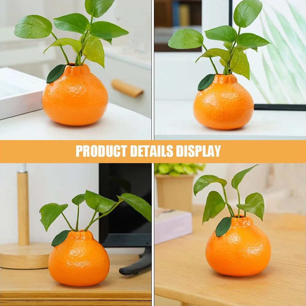 Ceramic Vase, Orange Vase for Home Decor,Decorative Vase Fruit Shape Vase Tabletop Decorative Vase Table Centerpieces Decoratio - vue 4 sur 7