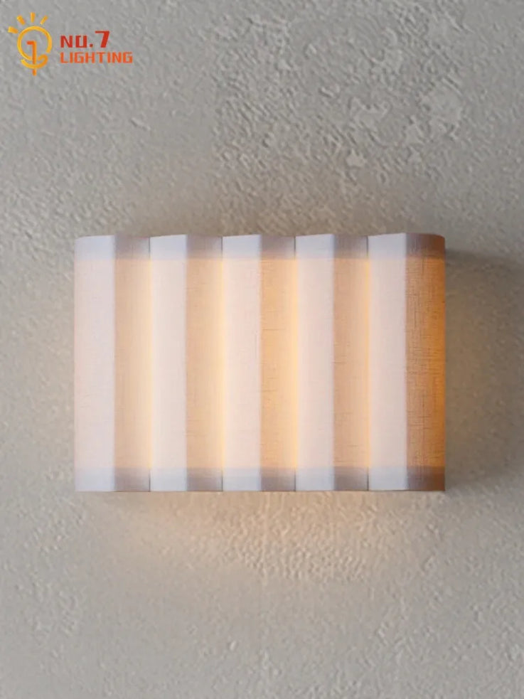 Wabi-sabi nordic individual wave LED fabric art decorative wall light