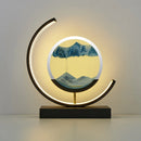 LED sand art table lamp for dynamic interior decoration