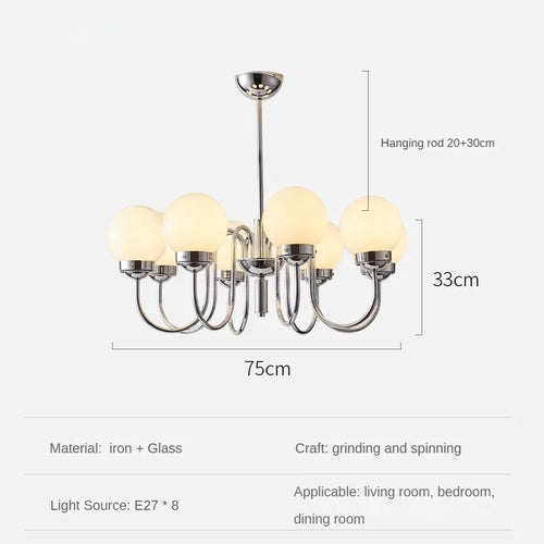 Minimalist glass and iron pendant light for modern spaces - vue 10 sur 9