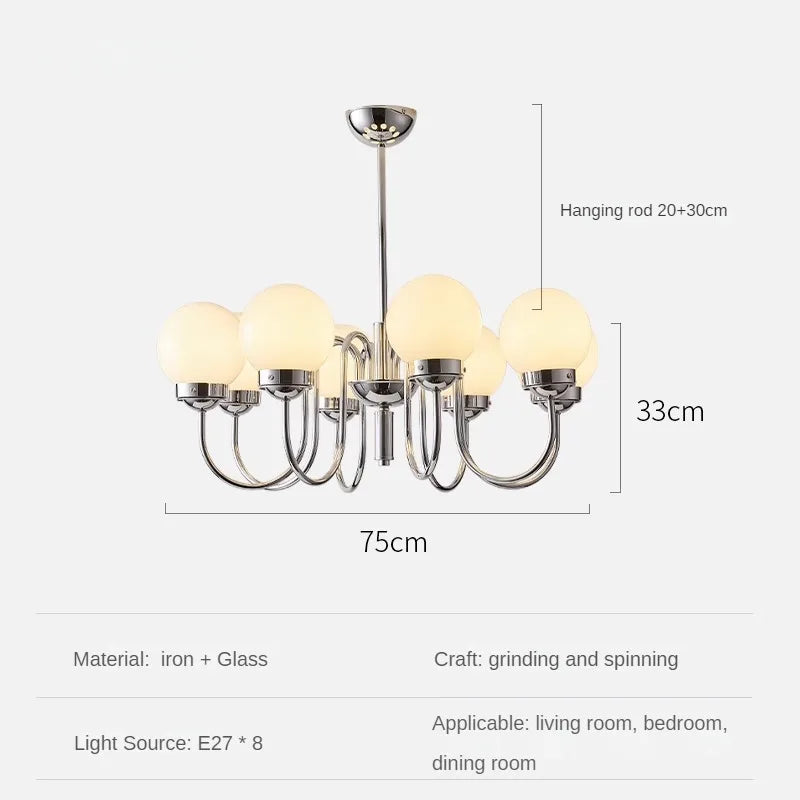Minimalist glass and iron pendant light for modern spaces - vue 9 sur 9