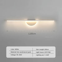 Modern LED wall light with wood grain for interior decor