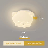 Cute nightcap bear children's ceiling light for bedroom, romantic warm nursery cartoon decor
