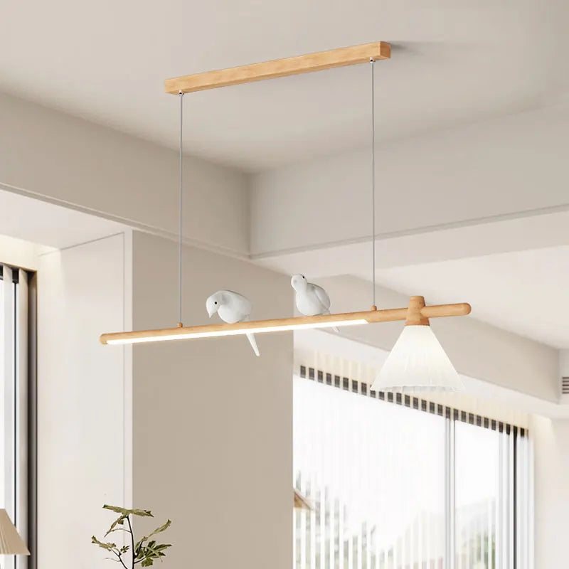 modern wooden chandelier creative pendant light for home decor - vue 3 sur 10