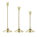 Brass gold candlestick set for festive decorations