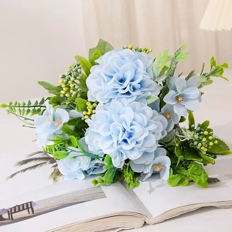 Silk chrysanthemum bouquet for garden decoration