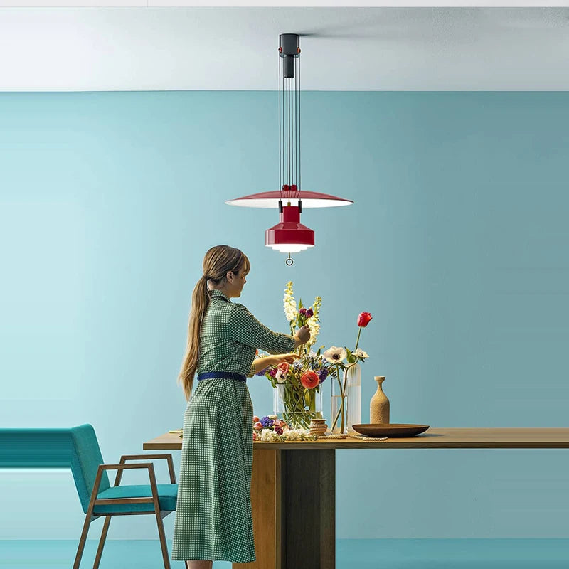 Italian flexible aluminium chandelier with dimmable LED - vue 4 sur 14