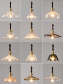 Modern brass and glass pendant light for interiors